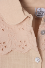 Kız Çocuk Çiçek Nakış Detaylı Fırfırlı Gömlek Bej - Görsel 4