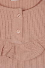 Kız Çocuk Düğmeli Fırfırlı Uzun Kollu Sweatshirt Vizon - Görsel 4