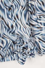 Kız Çocuk Bağlamalı Zebra Desenli Bluz ve Kumaş Pantolon İkili Takımı Lacivert - Görsel 8