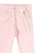 Kız Çocuk Yaka Çiçek Nakışlı Gömlek ve Kot Pantolon İkili Takımı Krem - Görsel 5