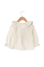 Kız Çocuk Yaka Çiçek Nakışlı Gömlek ve Kot Pantolon İkili Takımı Krem - Görsel 8