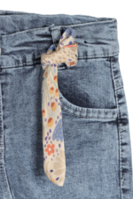 Kız Çocuk Çiçek Desenli Kimono ve Kot Pantolon 3'lü Takımı Yeşil - Görsel 6